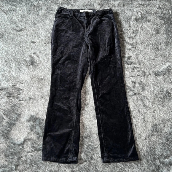 Jones Newyork  Lexington Straight black Velvet coudory jeans Sz 8P - Picture 2 of 11